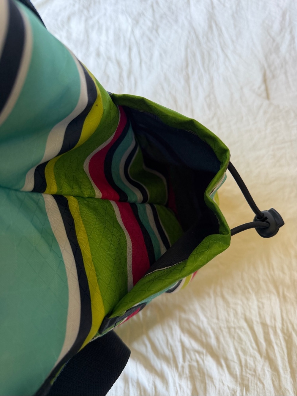 Thirty-One Gifts Preppy Pop Striped Tote in Lime, Teal, Pink & Navy - Picture 4 of 5